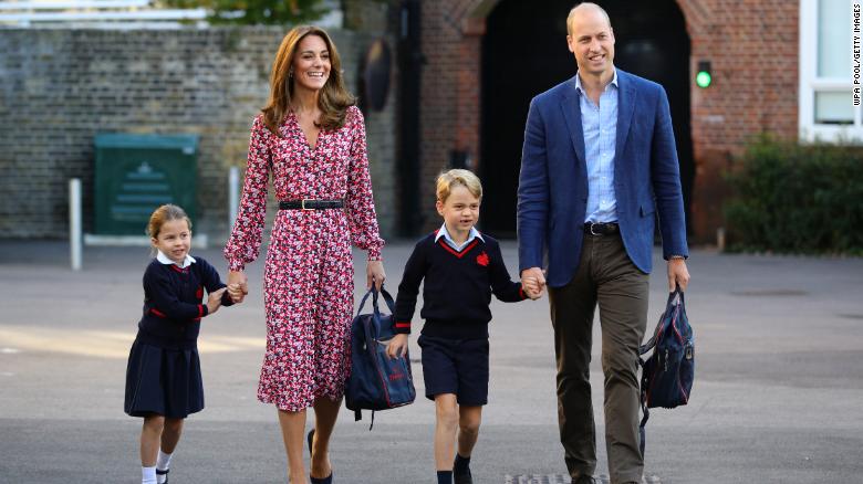 Princess Charlotte with Kate and William on first day at school 