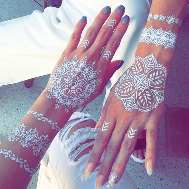 White Henna Mehndi Design-1