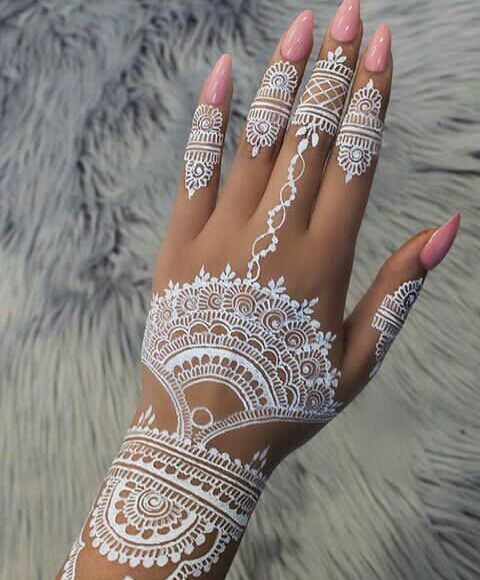 White Henna Mehndi Design-2