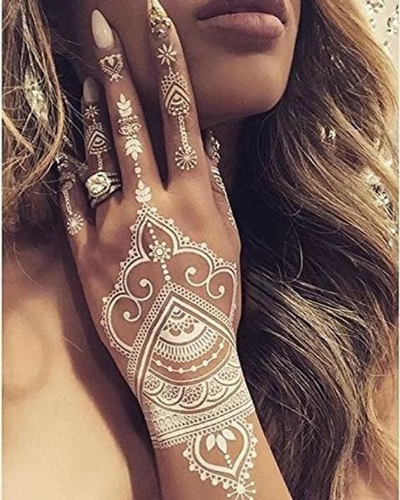 White Henna Mehndi Design-3